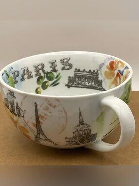 222 Fifth Paris Travels Oversized Soup Mug | French Bistro Parisian Cafe Cup